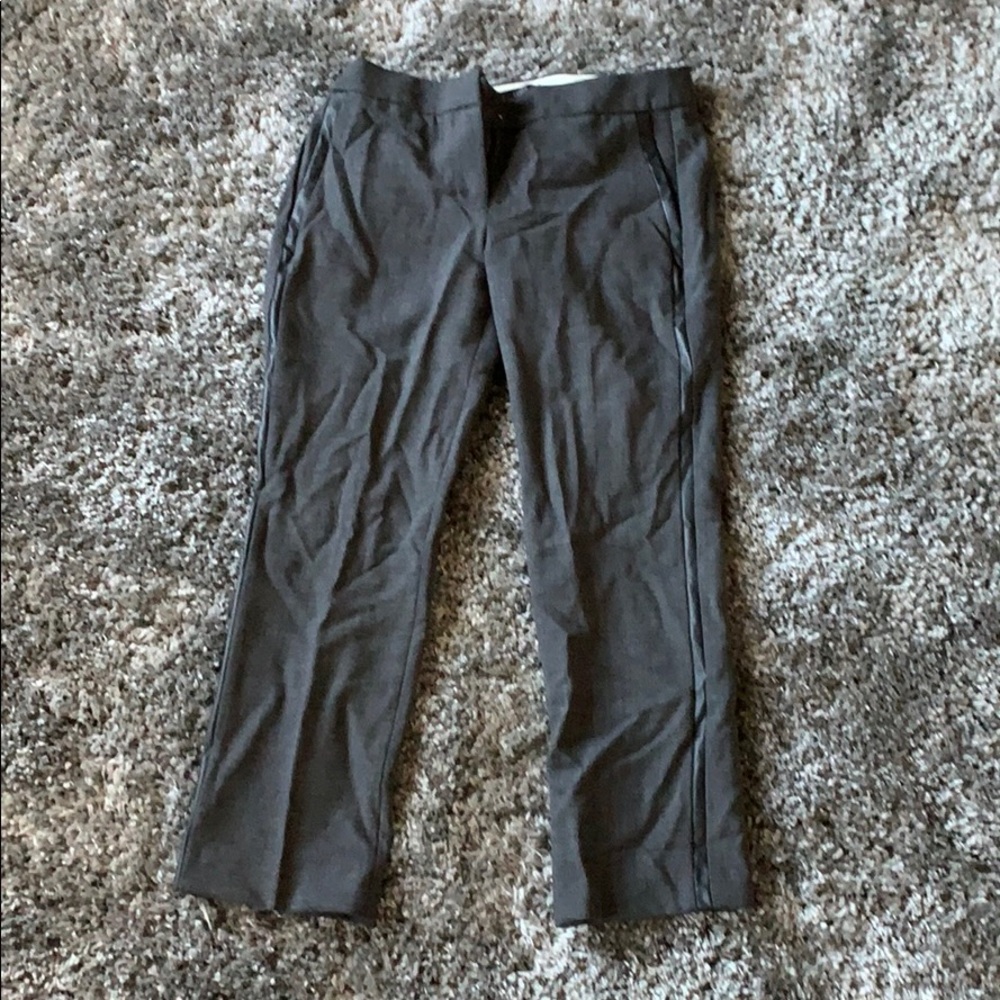 J.Crew Campbell suit pant w/leather detail